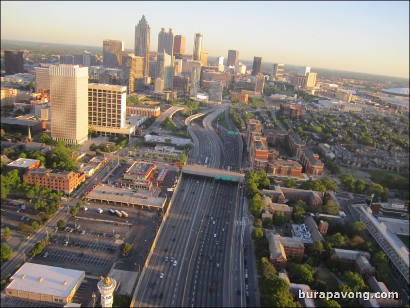 The connector facing south towards downtown.