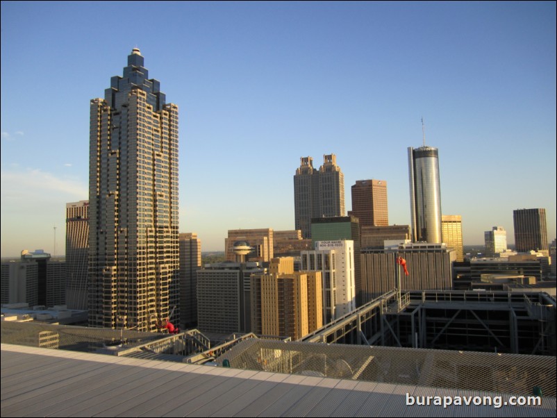 Downtown on the helipad on top of the W Hotel.