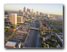 The connector facing south towards downtown.