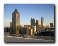 Downtown on the helipad on top of the W Hotel.