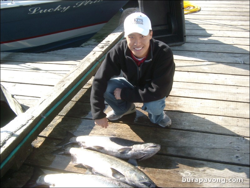 The King Salmon our boat caught that afternoon in Ketchikan. Two 15 pounders and a 25 pounder.