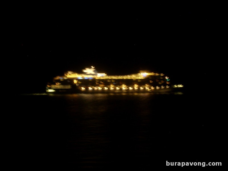 One of the Celebrity Cruise ships sailing alongside our ship throughout the night to Vancouver.