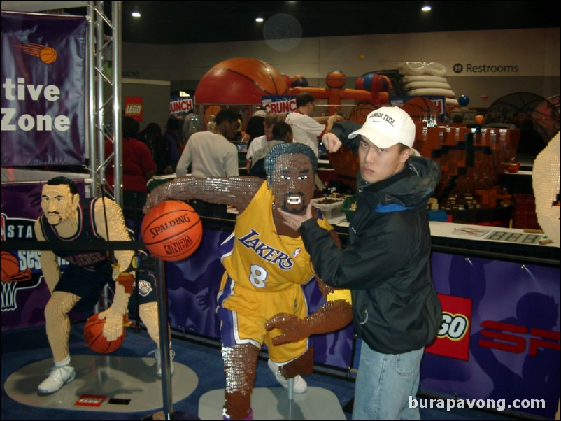 Punching Lego Kobe.