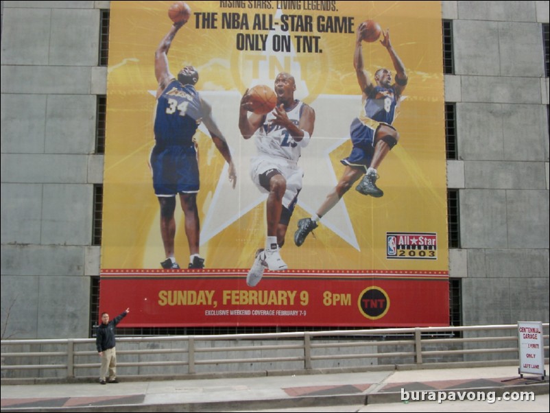 Huge advertisement for the NBA All-Star Game on TNT.