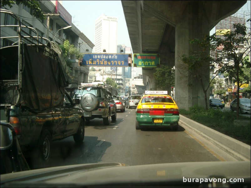 Random Bangkok road. Normal traffic.
