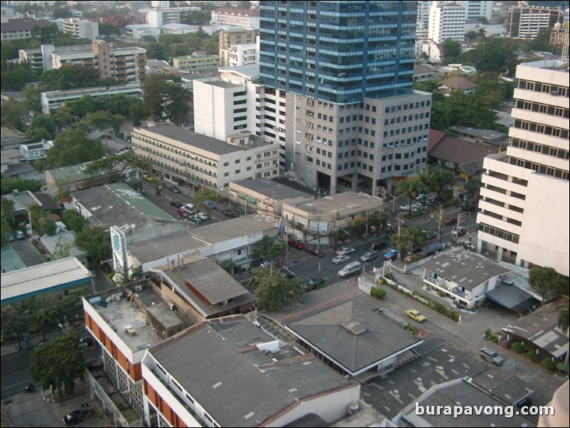 Aerial views of Bangkok skyline.