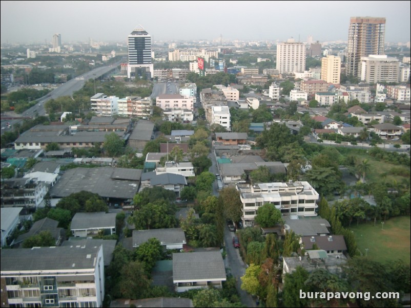 Aerial views of Bangkok skyline.