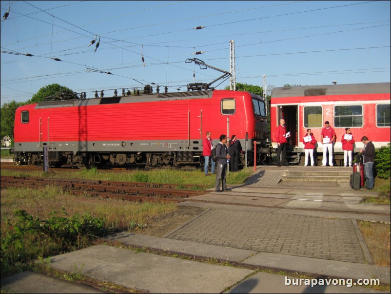 Warnemunde train station. All aboard for Berlin.