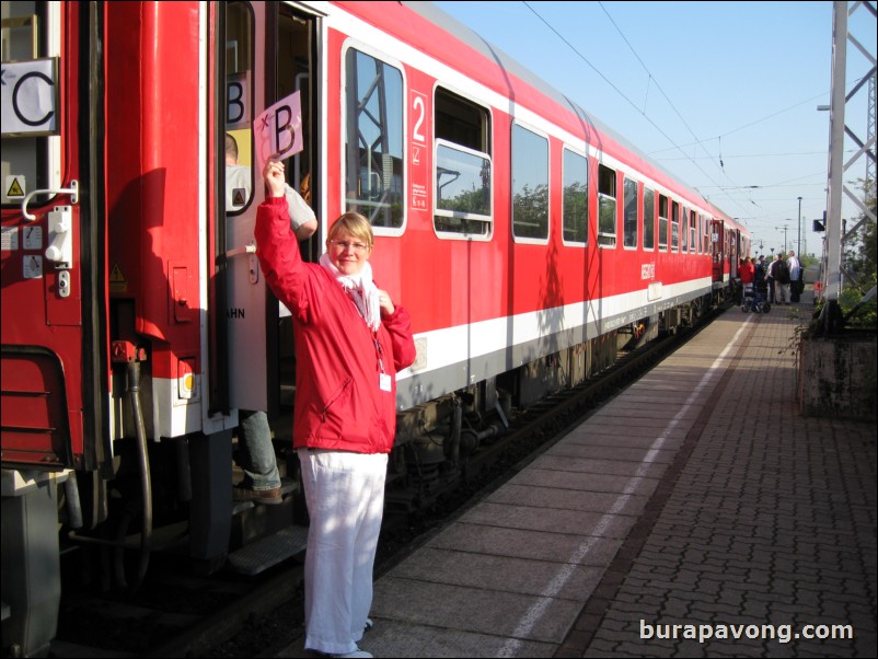 Warnemunde train station. All aboard for Berlin.