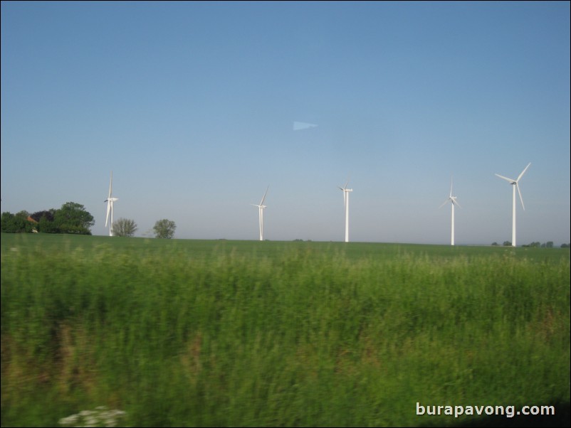 Mecklenburg countryside. Wind farms spotted.