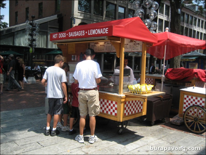 Hot dog stand. Quincy Market.
