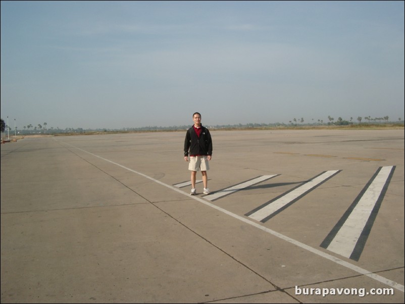 On the tarmac at the Siem Reap airport.