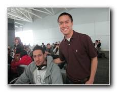 Ran into Josh Boone, former UConn and New Jersey Net player, at the airport.