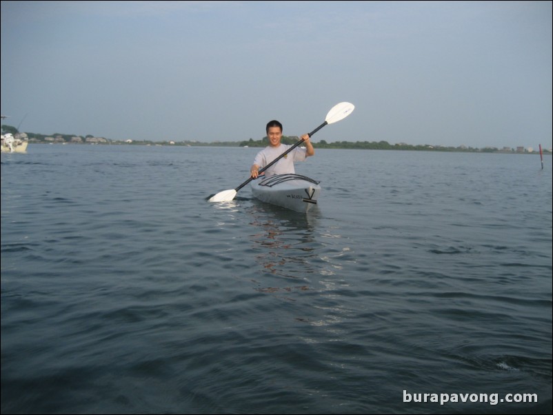 Kayaking at Ninigret Pond, Charlestown, Rhode Island.