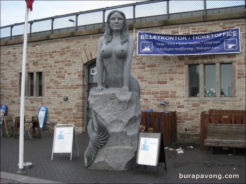 Arrival at Copenhagen. Area near cruise ship port and Little Mermaid.