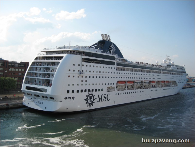 Another cruise ship docked in Copenhagen.