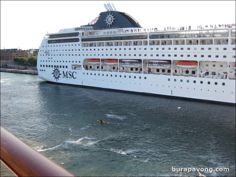 Another cruise ship docked in Copenhagen.