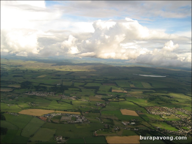 Flying into Dublin.