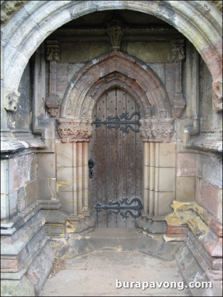 Outside Rosslyn Chapel.