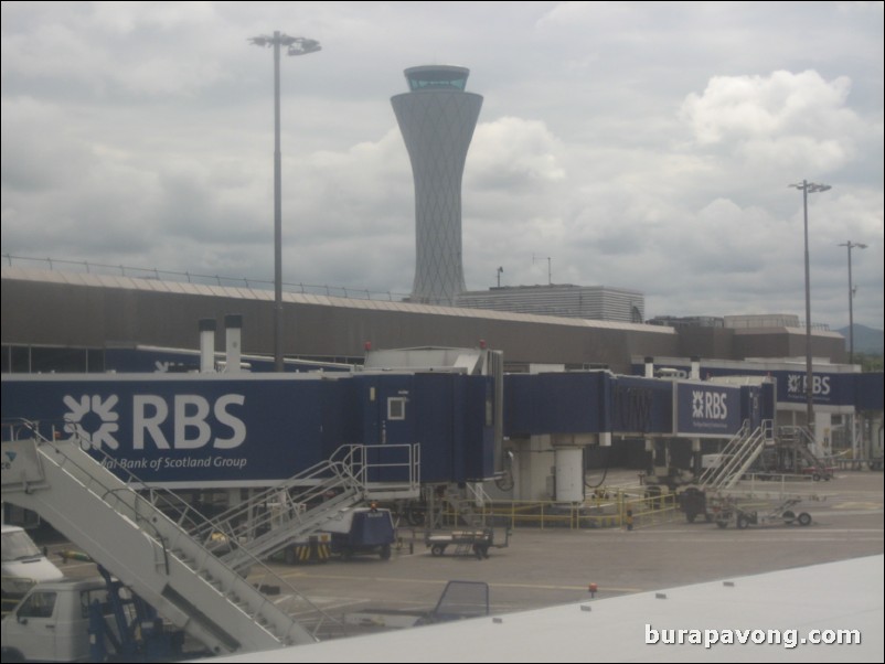 Edinburgh airport and control tower.