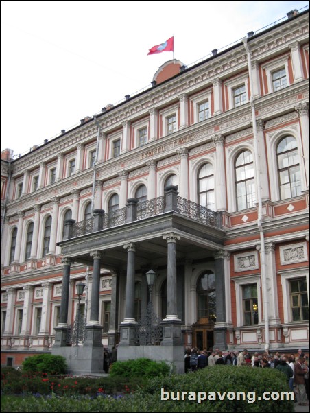 Outside Nikolaevsky Palace after the show.