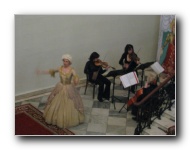 Intermission. Classical quartet plays with