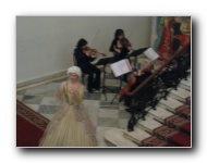 Intermission. Classical quartet plays with