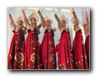The Stars of St. Petersburg doing lyrical dances of the Russian North, Cossacks from the Don and Voronezh, and miniatures of the Urals and Siberia.