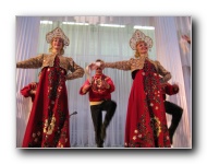 The Stars of St. Petersburg doing lyrical dances of the Russian North, Cossacks from the Don and Voronezh, and miniatures of the Urals and Siberia.