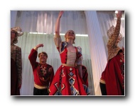 The Stars of St. Petersburg doing lyrical dances of the Russian North, Cossacks from the Don and Voronezh, and miniatures of the Urals and Siberia.