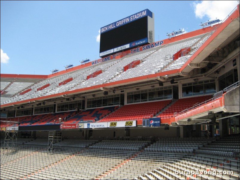 Inside Ben Hill Griffin Stadium.