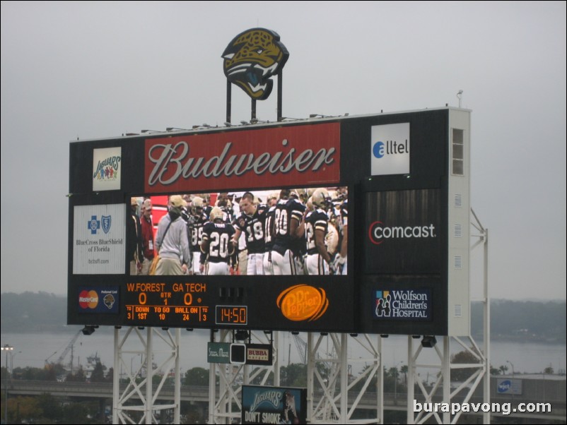 Georgia Tech wears blue jerseys.