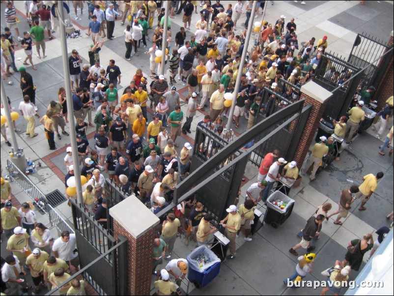 Fans entering the stadium.