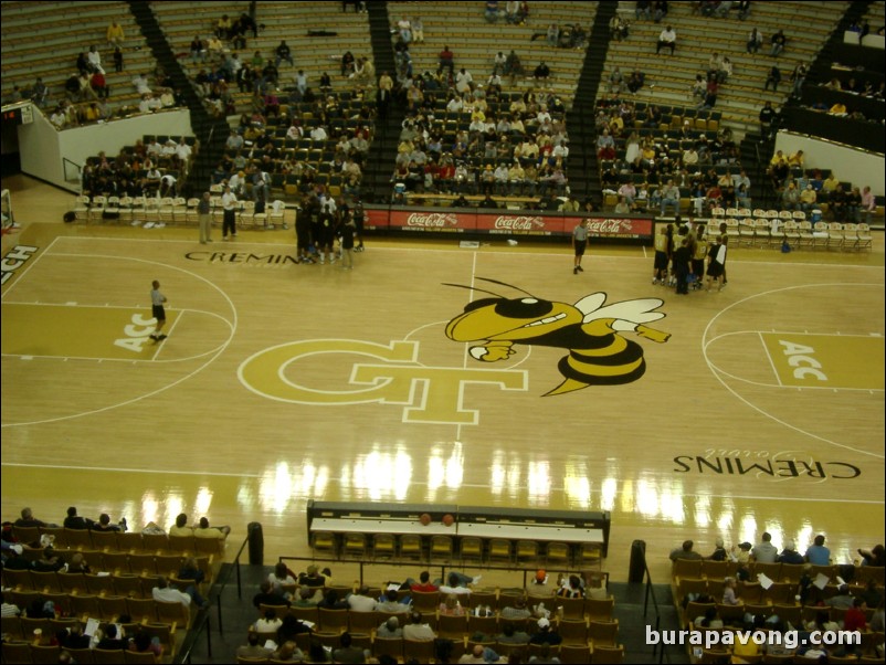 View of the new court from where the TV cameras are located.