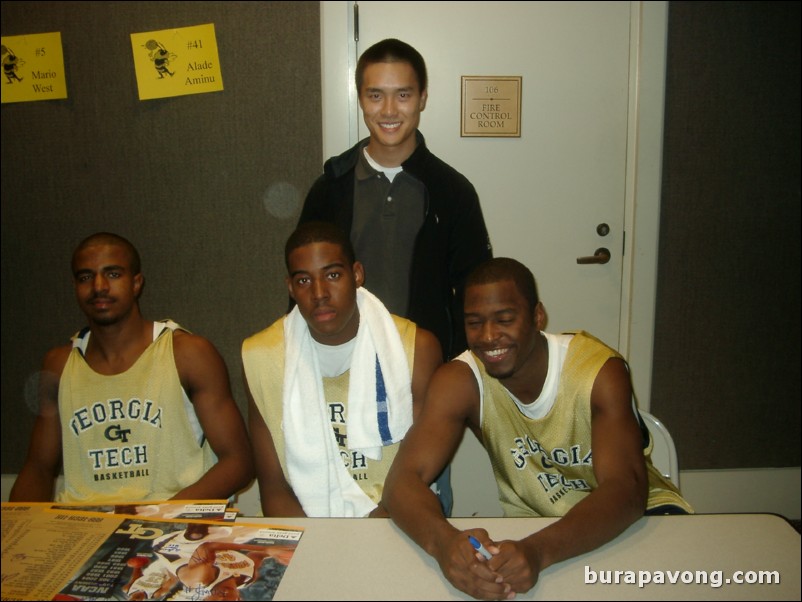 Walk-on freshman guard Gary Cage, freshman forward/center Alade Aminu, and RS junior guard Mario West.