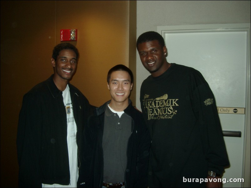 Fellow Tech alumni, guard Darryl LaBarrie ('01) and forward Clarence Moore ('04).