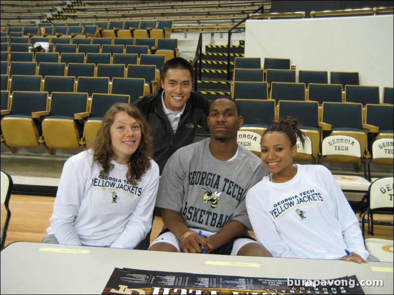 Junior forward Jeremis Smith and women's players Brigitte Ardossi and Tiffany Blackmon.