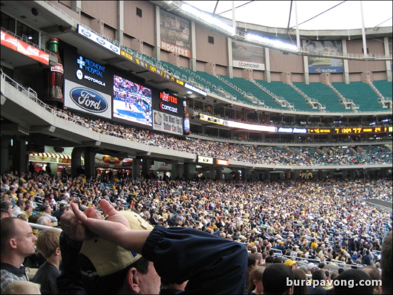 February 11, 2007. Georgia Tech defeats UConn 65-52 in the Georgia Dome (dry run for 2007 Final Four).