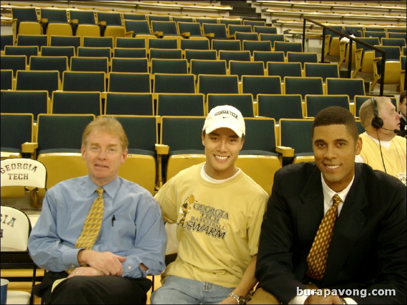 February 20, 2003. Wake Forest head coach Skip Prosser and former Tar Heel and NBA All-Star Brad Daugherty.