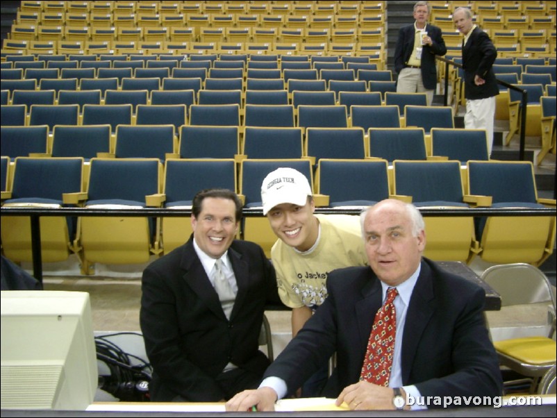 February 10, 2004. Broadcaster Bob Rathbun and former Wake guard and current TV analyst Billy Packer.