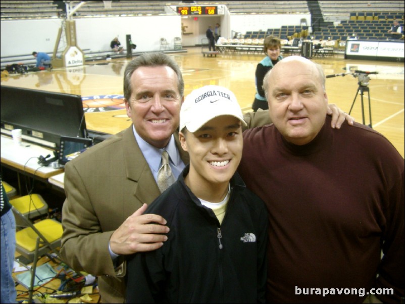 November 30, 2004. ABC Sports/ESPN announcer Brad Nessler and former Utah Utes coach Rick Majerus.