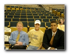 February 20, 2003. Wake Forest head coach Skip Prosser and former Tar Heel and NBA All-Star Brad Daugherty.