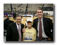 January 27, 2004. Raycom/JP announcer Mike Hogewood and former UVA player and current TV analyst Dan Bonner.