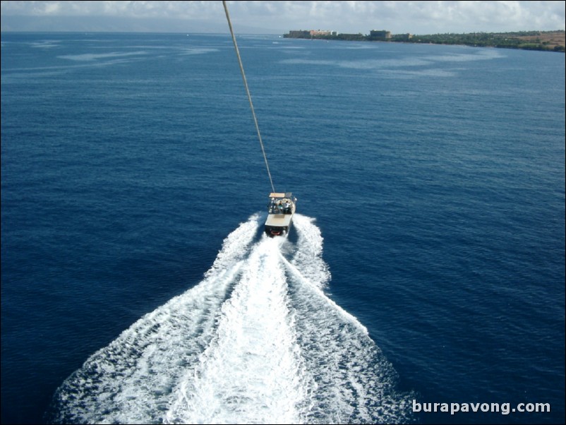 Parasailing in Lahaina. Ascending to 900 feet.