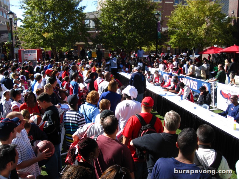 Fans wait in line to get their autographs.