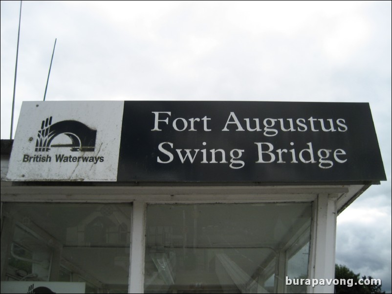 Fort Augustus Swing Bridge and Caledonian Canal.