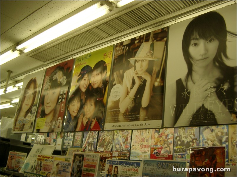 Inside an anime/manga store.