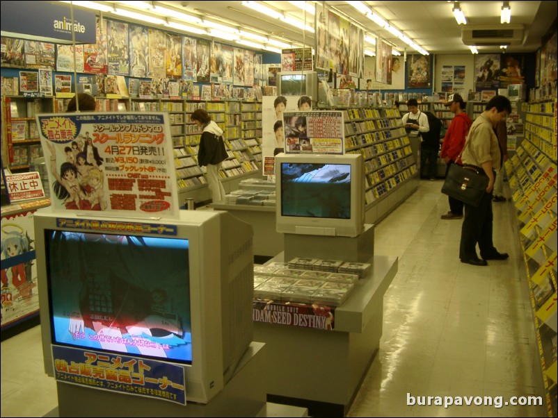 Inside an anime/manga store.