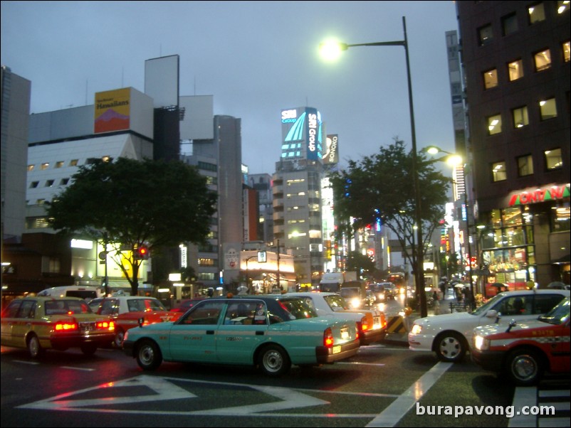 Ginza at night.