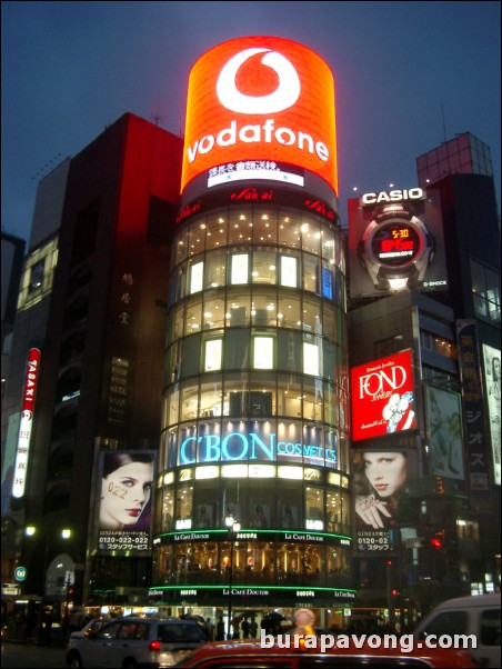 Ginza at night.